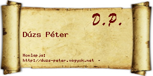 Dúzs Péter névjegykártya